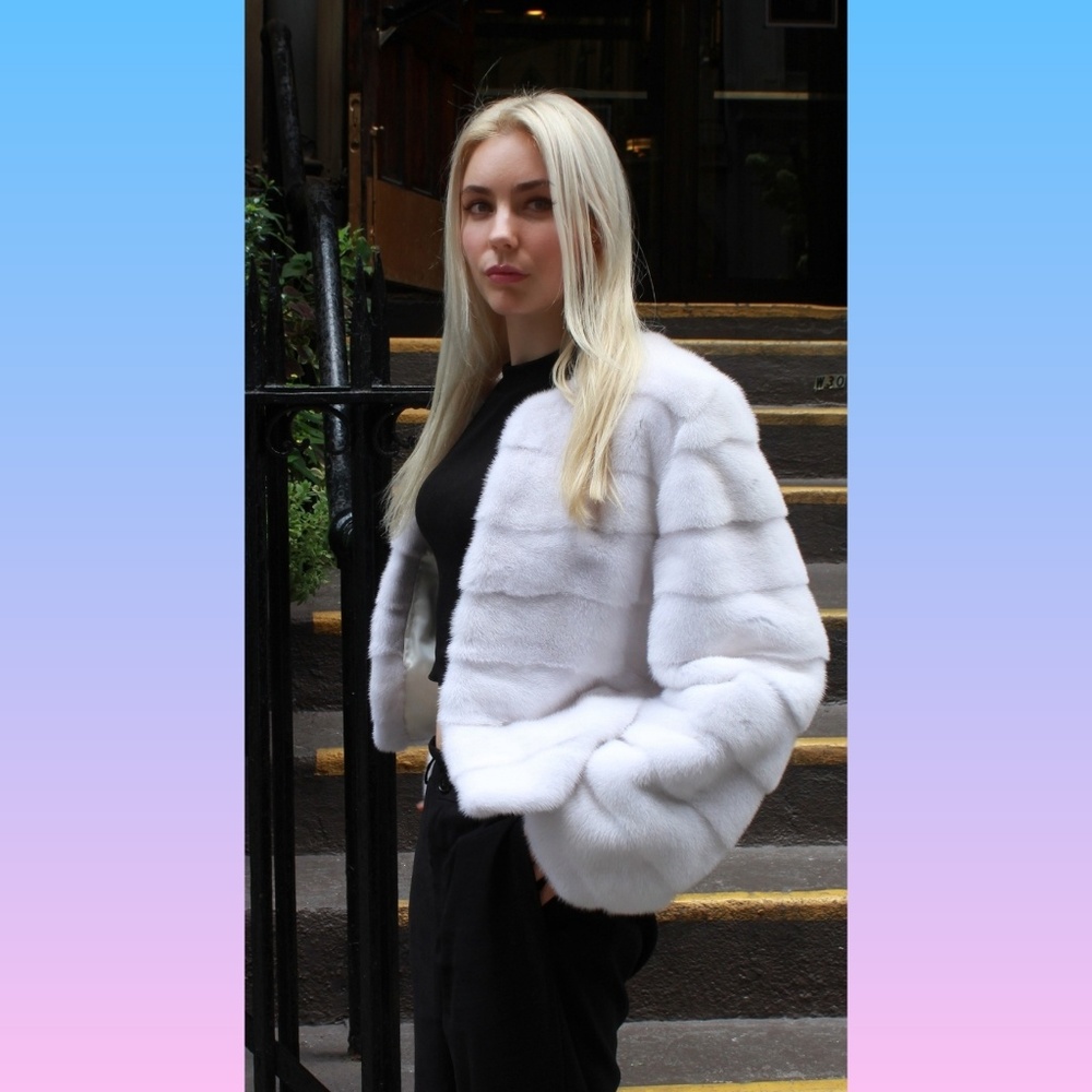 White Mink Jacket Horizontal Design
